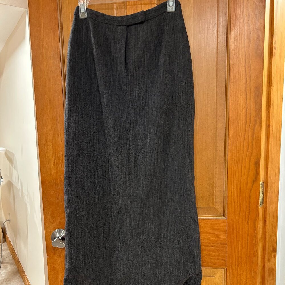 Womens Lauren Ralph Lauren Charcoal Gray Wool Blend Straight Maxi Skirt 6P